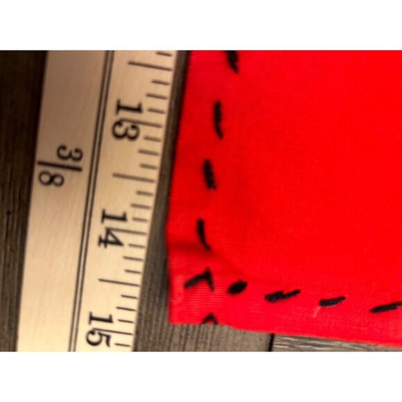 Set Of 6 Vintage Red Embroidered Cloth Napkins 15"x15" Cotton & Linen - Picture 6 of 6